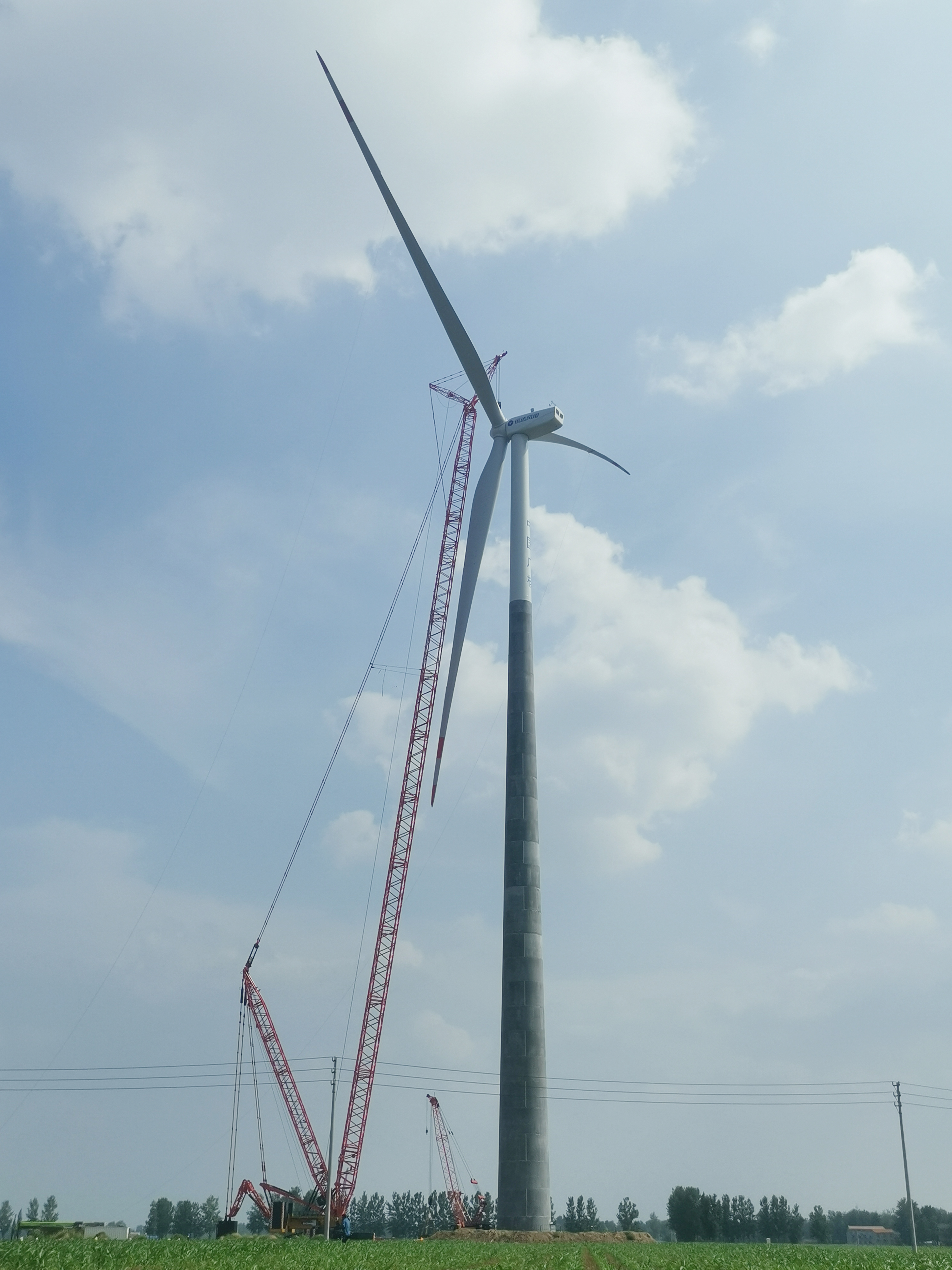 公司首台！150米混塔机组顺遂并网